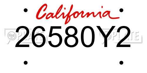 26580Y2 California License Plate