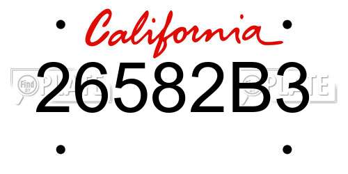 26582B3 California License Plate
