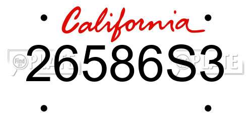 26586S3 California License Plate