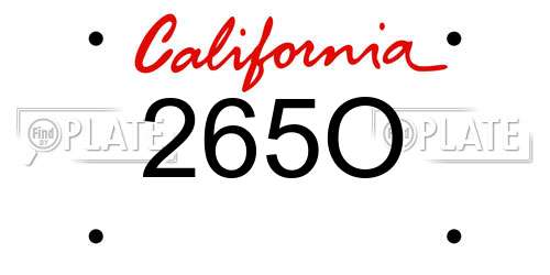 265O California License Plate