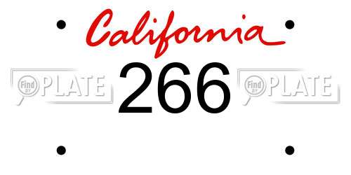 266 California License Plate