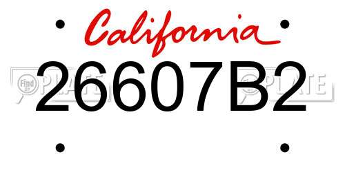 26607B2 California License Plate