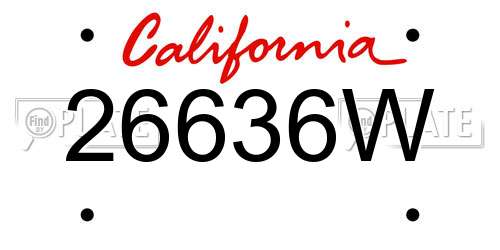 26636W California License Plate