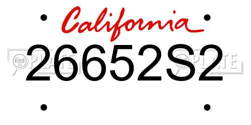 26652S2 California License Plate
