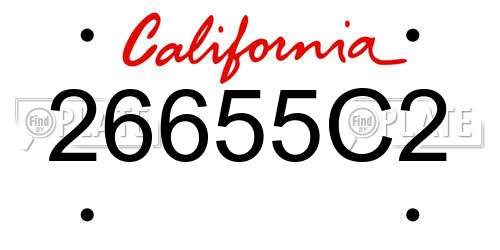 26655C2 California License Plate