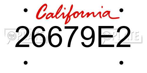 26679E2 California License Plate