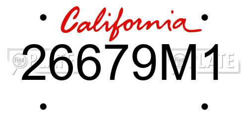 26679M1 California License Plate