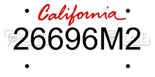 26696M2 California License Plate