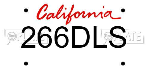 266DLS California License Plate