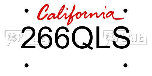 266QLS California License Plate