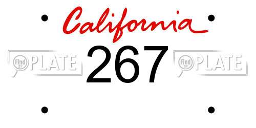 267 California License Plate
