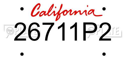 26711P2 California License Plate