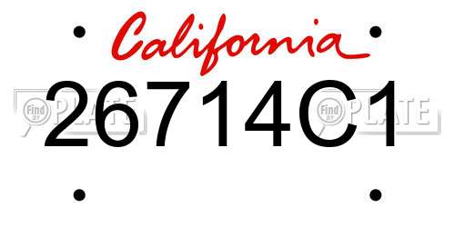 26714C1 California License Plate