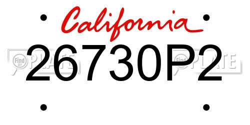 26730P2 California License Plate