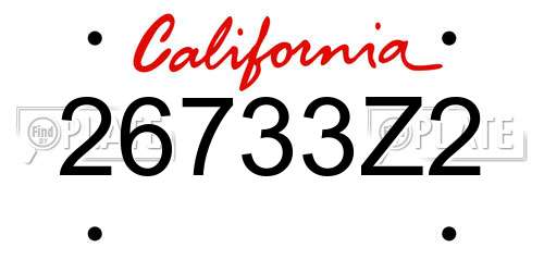 26733Z2 California License Plate