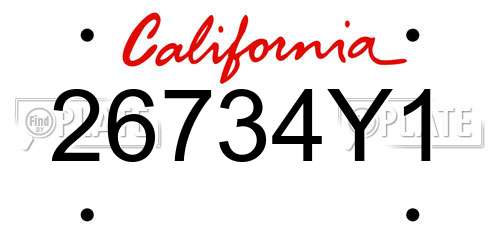 26734Y1 California License Plate