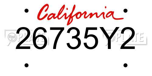 26735Y2 California License Plate