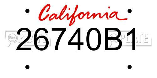 26740B1 California License Plate