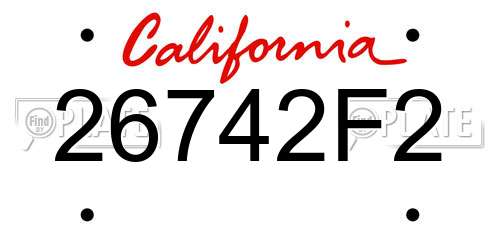 26742F2 California License Plate