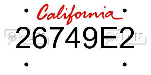 26749E2 California License Plate