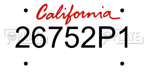 26752P1 California License Plate