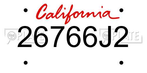 26766J2 California License Plate