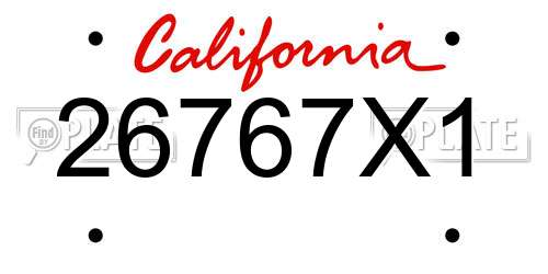 26767X1 California License Plate