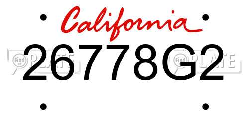 26778G2 California License Plate