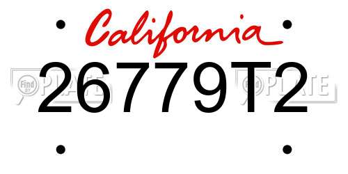 26779T2 California License Plate