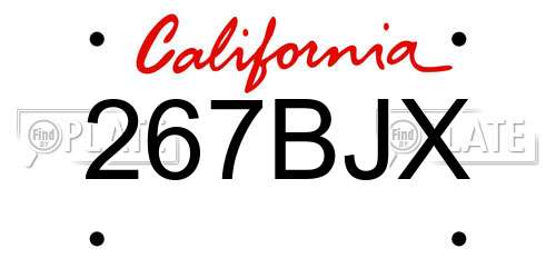 267BJX California License Plate
