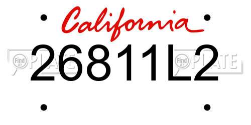 26811L2 California License Plate