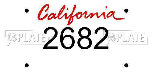 2682 California License Plate