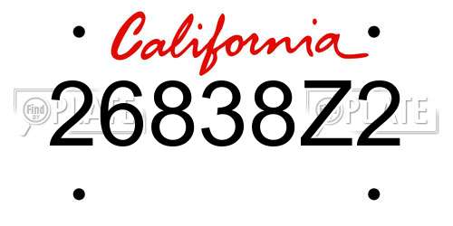 26838Z2 California License Plate