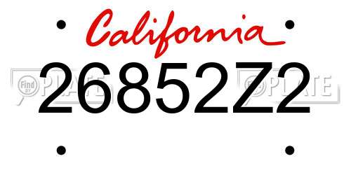 26852Z2 California License Plate