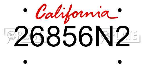 26856N2 California License Plate