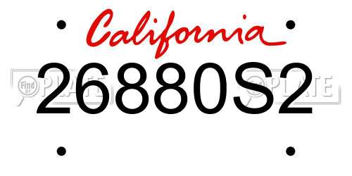 26880S2 California License Plate