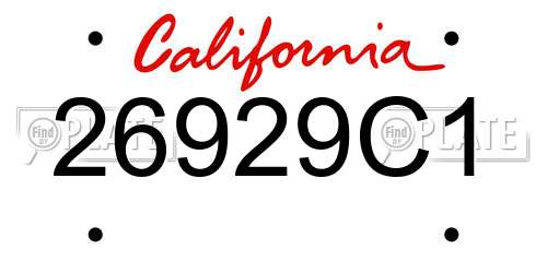 26929C1 California License Plate