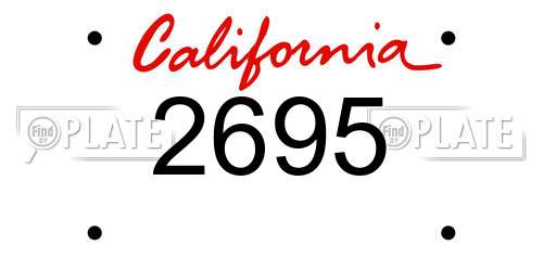 2695 California License Plate