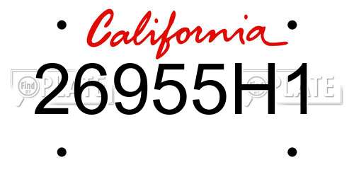 26955H1 California License Plate