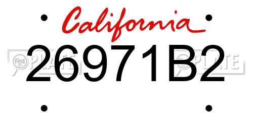 26971B2 California License Plate