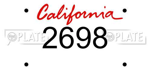 2698 California License Plate