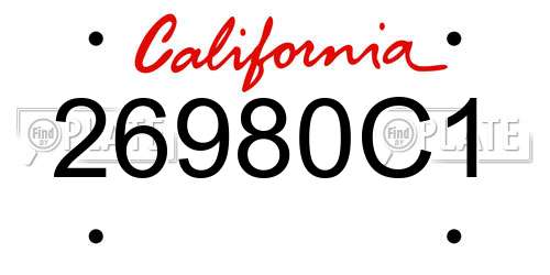 26980C1 California License Plate