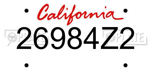 26984Z2 California License Plate