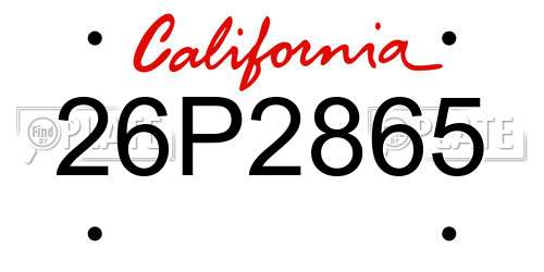 26P2865 California License Plate