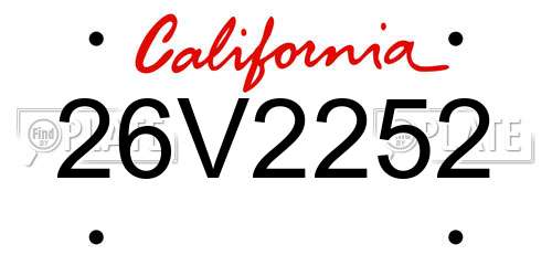 26V2252 California License Plate