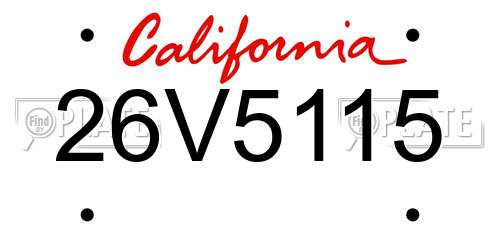 26V5115 California License Plate
