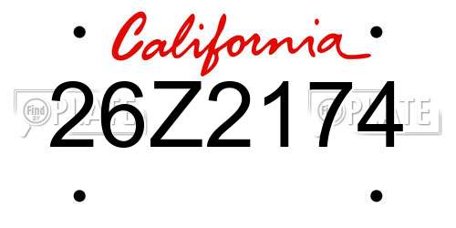 26Z2174 California License Plate
