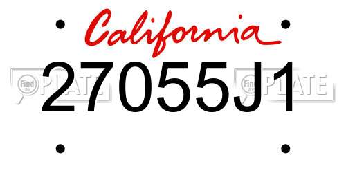 27055J1 California License Plate