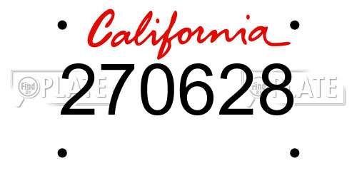 270628 California License Plate