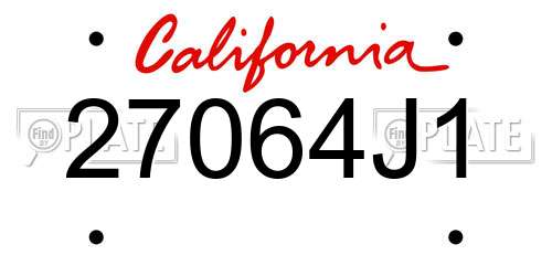 27064J1 California License Plate
